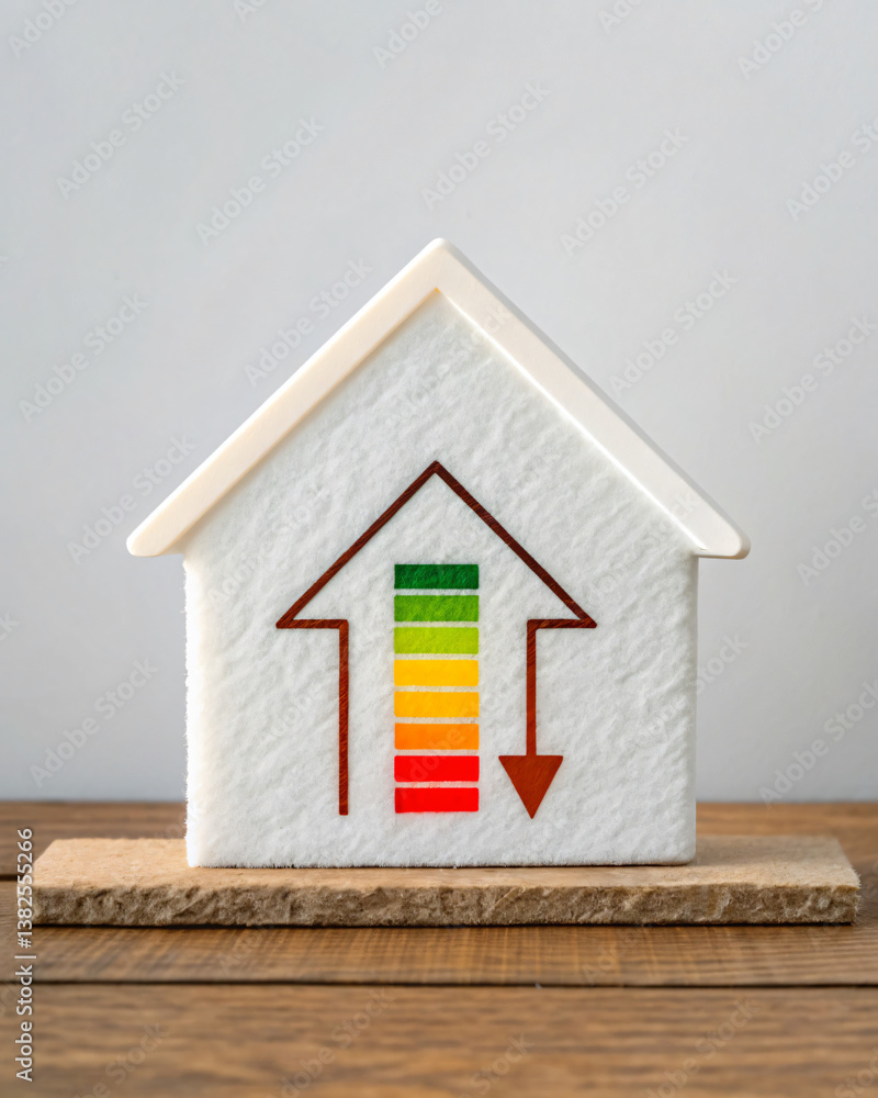 Energy Efficiency Concept for Home with Meter Indicator of Consumption and Savings Energy Efficiency Concept for Home with Meter Indicator of Consumption and Savings