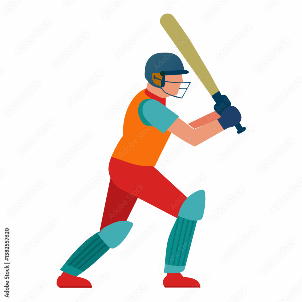 Obraz premium Cricket batsman player with bat