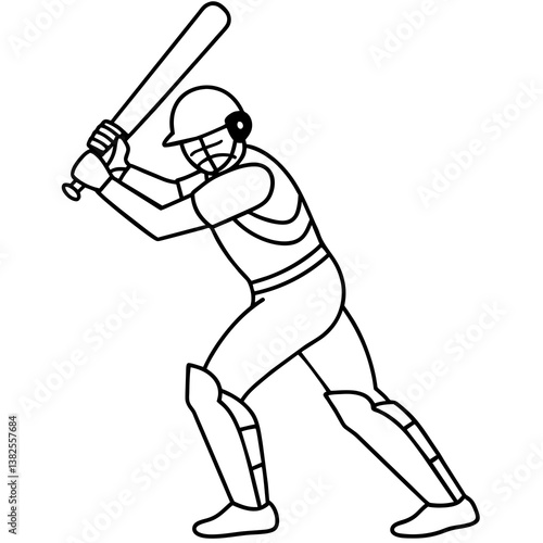 Cricket batsman player with bat