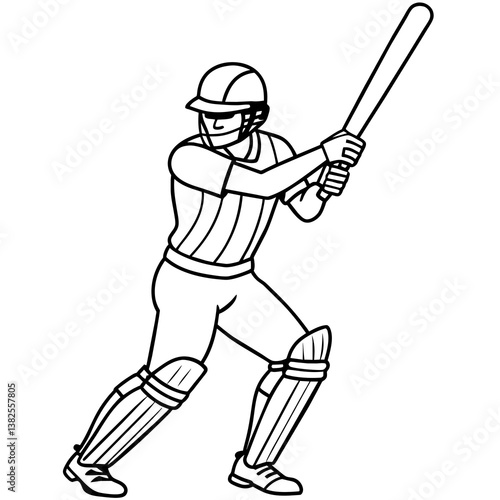 Cricket batsman player with bat