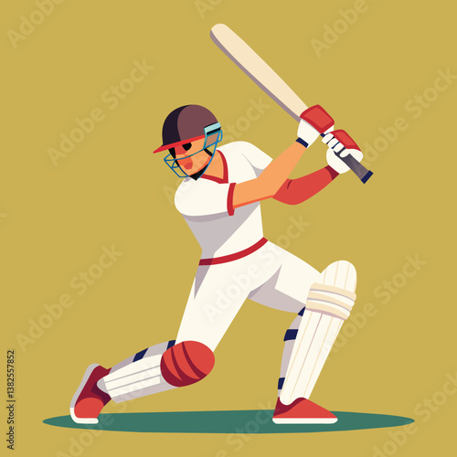 Cricket batsman player with bat