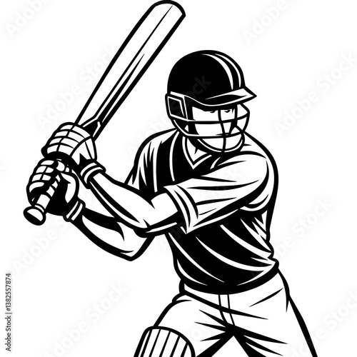Cricket batsman player with bat