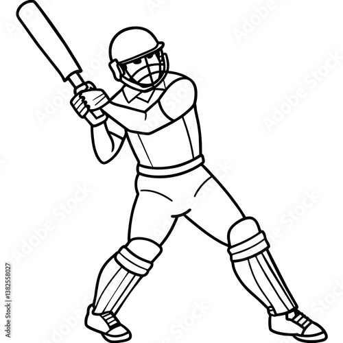 Cricket batsman player with bat