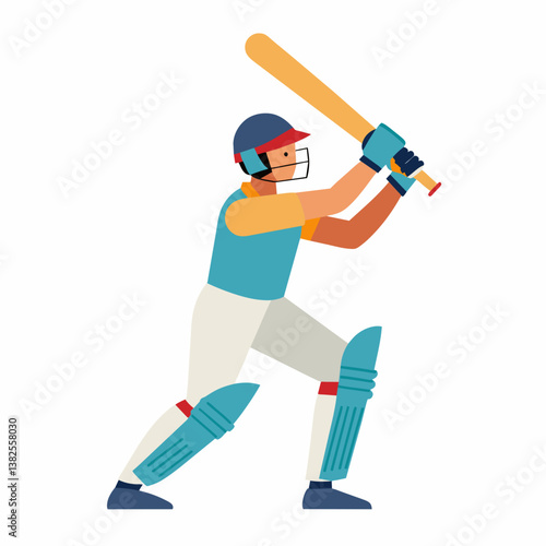 Cricket batsman player with bat