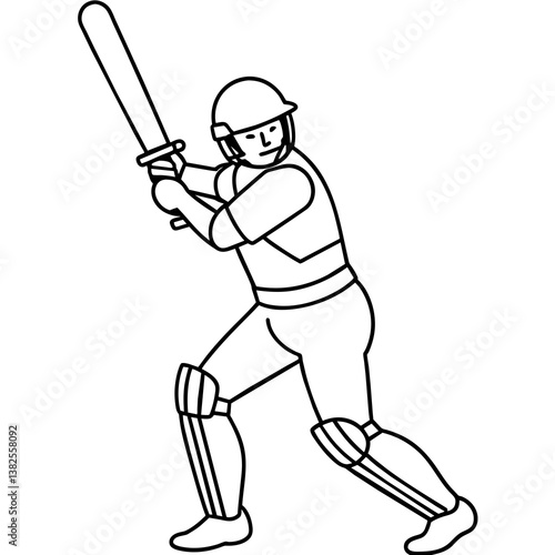 Cricket batsman player with bat