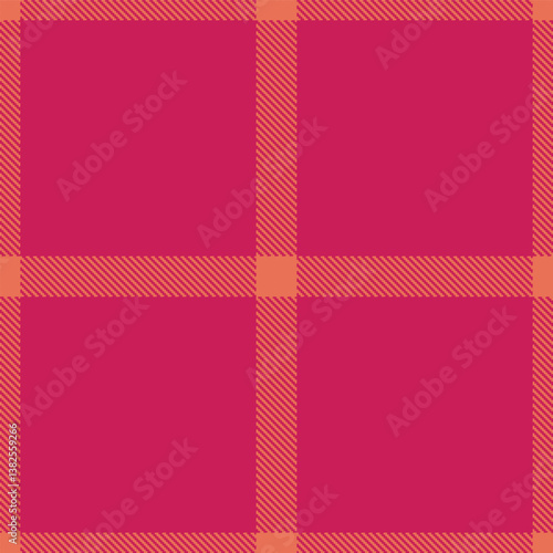 Dark terracota Seamless Tartan with Autumn raspberry accents Fabric Design