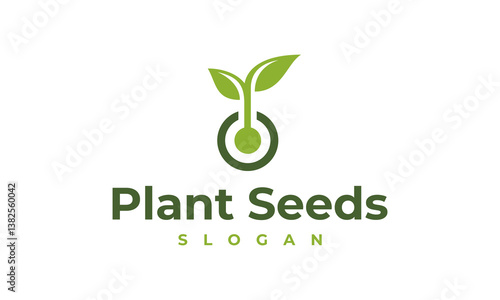 plant seed nature logo icon design template vector