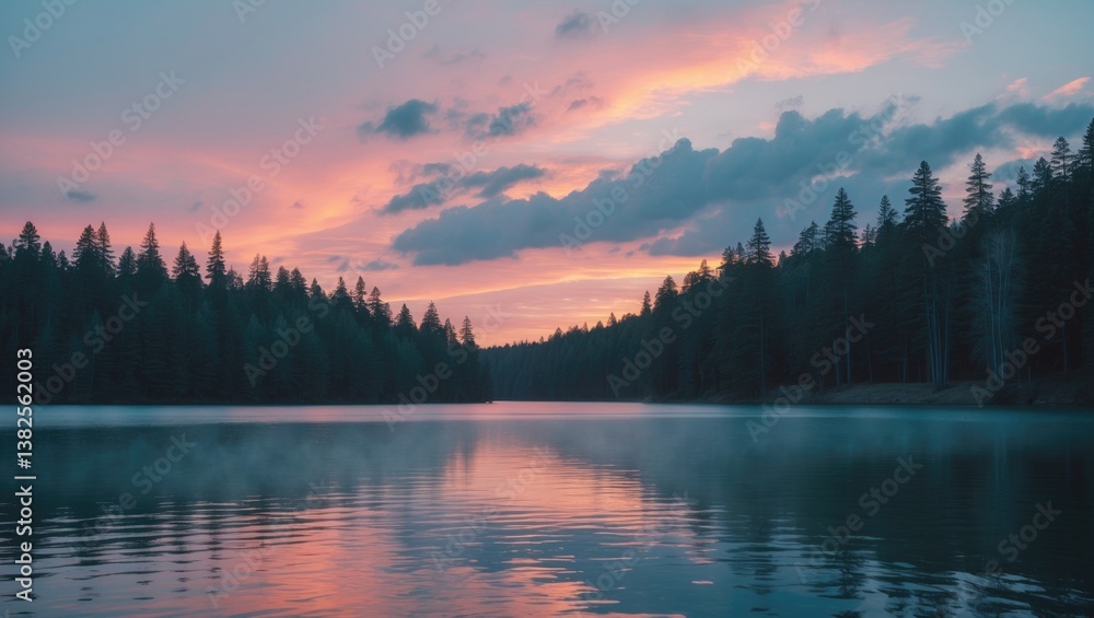 Fototapeta premium Breathtaking Sunset above the Lower Lake of State Park