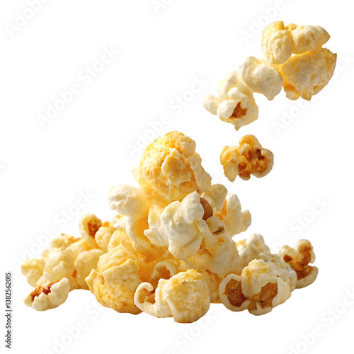 Buttery Popcorn: Delicious Movie Snack on transparent background
