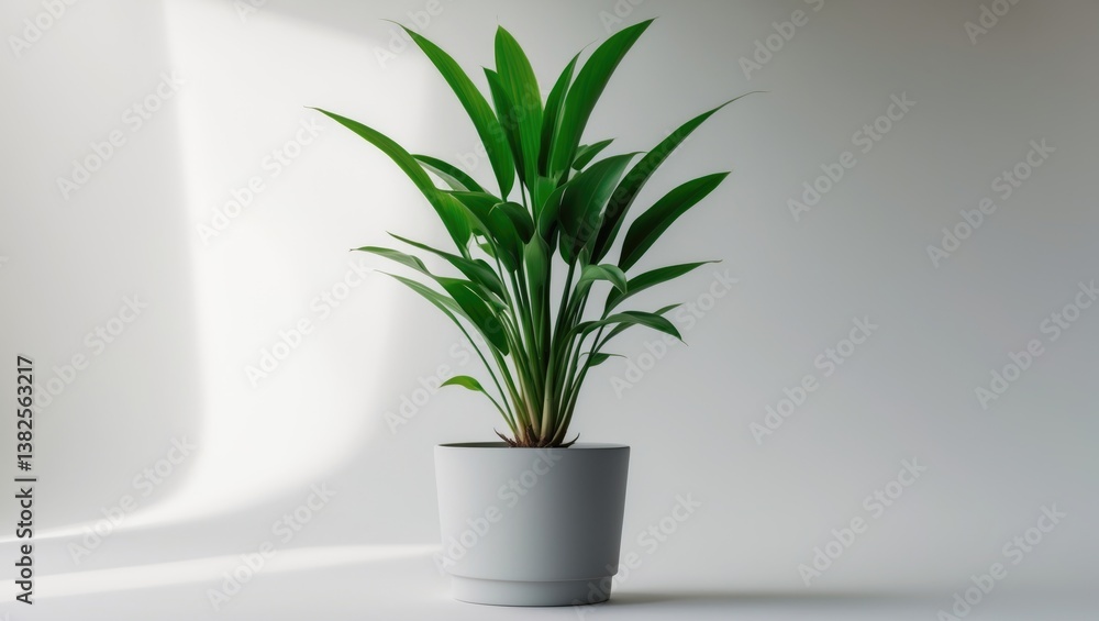 Beautiful houseplant in a vibrant pot set against a white backdrop. Beautiful houseplant in a vibrant pot set against a white backdrop.