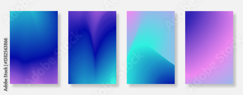 Abstract liquid gradient wave poster background set. Minimalist book cover template design for social media, banner, flyer and music