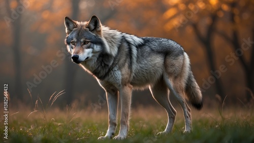 Fototapeta Naklejka Na Ścianę i Meble -  Close-up of a grey wolf
