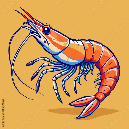 vector illustration of shrimp
