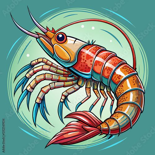 vector illustration of a shrimp