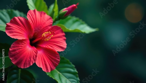 Wallpaper Mural Bold, vibrant hibiscus, exotic blooms, tropical foliage , pattern, hibiscus Torontodigital.ca