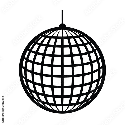 Disco Ball Silhouette Vector Design.