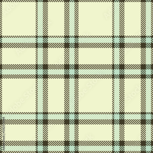 Muted charcoal Seamless Tartan with Muted eggshell accents Fabric Design
