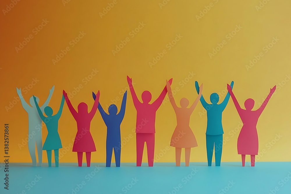 Diverse Paper Cutout People Celebrating Success10 Diverse Paper Cutout People Celebrating Success10