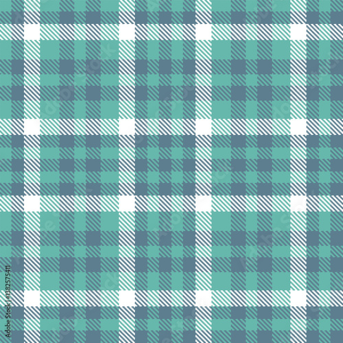 Plaid pattern seamless. Muted dull teal & Fire blue grey Tartan Fabric Design. 