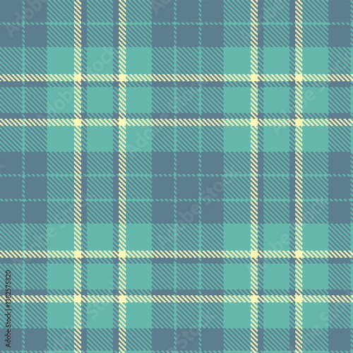 Dusty blue grey Seamless Tartan with Traditional dull teal accents Fabric Design