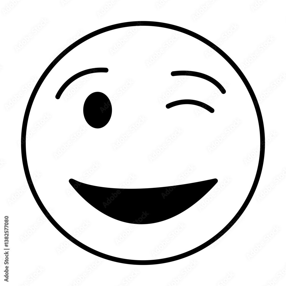 Fototapeta premium Wink Emoji Icon