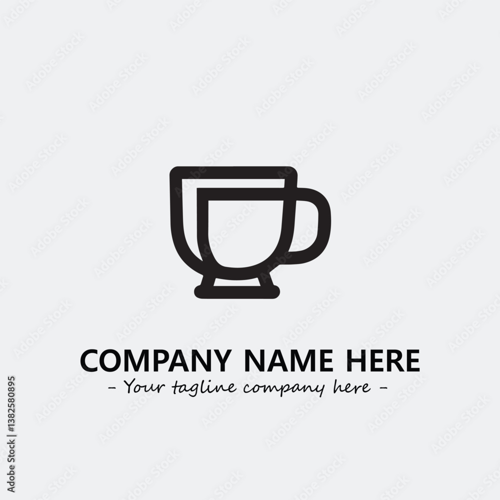 Cup illustration black and white for logo company vector image
Cup illustration black and white for logo company vector image