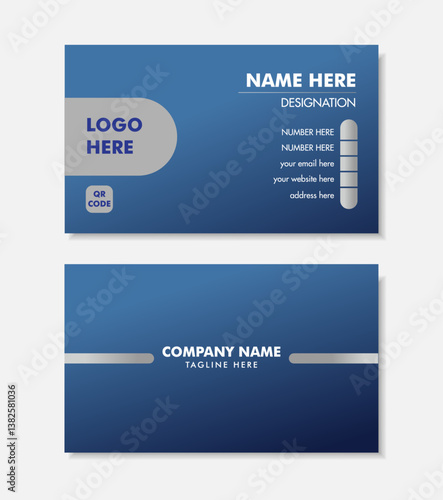 Creative, modern, simple, double sided business card, visiting card, design template layout
