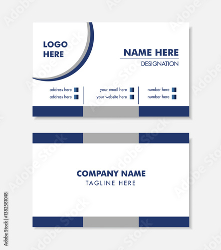 Creative, modern, simple, double sided business card, visiting card, design template layout
