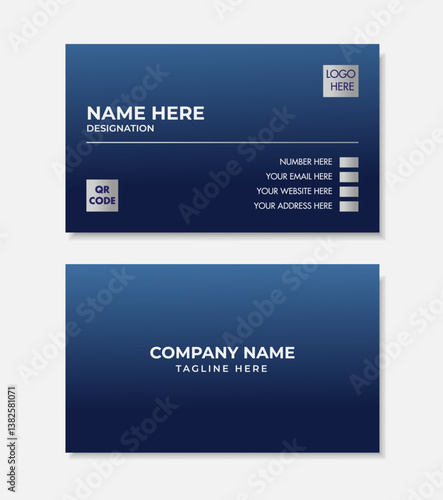 Creative, modern, simple, double sided business card, visiting card, design template layout
