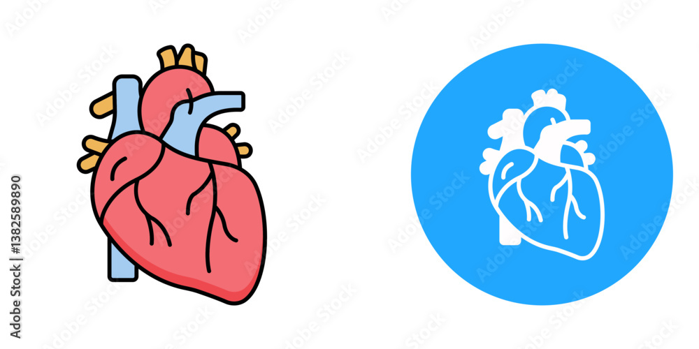 Heart Icon – Line & Glyph Style Heart Icon – Line & Glyph Style