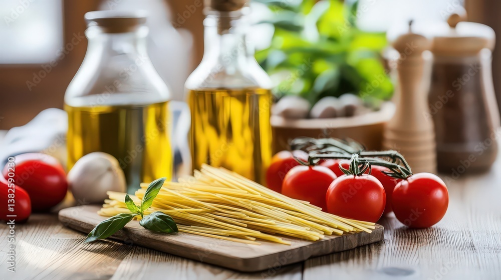 Wooden table on blurred kitchen bench background. food ingredient on wooden table and blurred kitchen background . Wooden table on blurred kitchen bench background. food ingredient on wooden table and blurred kitchen background .