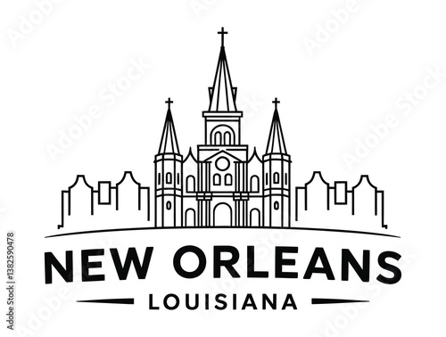 New Orleans cityscape featuring the Superdome and Mississippi River, perfect for travel guides, Mardi Gras promotions, and Louisiana tourism projects.