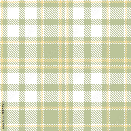 Bright white and Warm putty Seamless Tartan Fabric Design