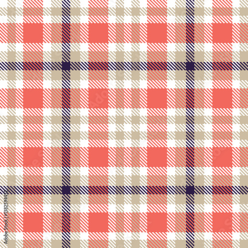Classic white Tartan patterns fabric texture. Elegant Rich putty Seamless Tartan