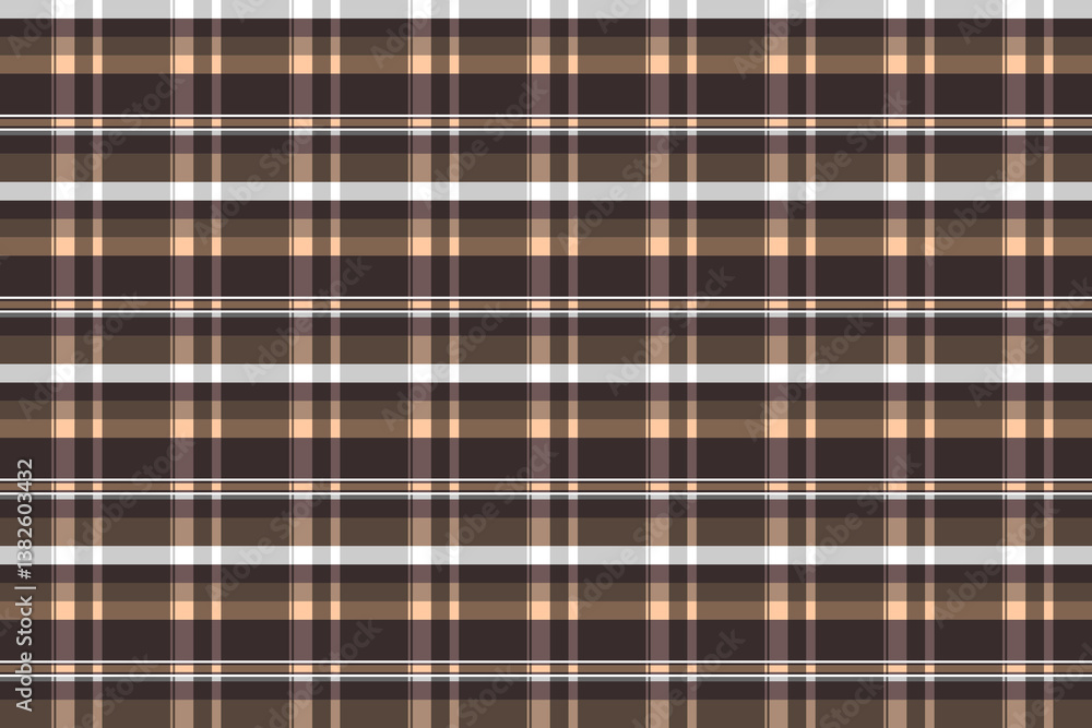 classic country-style plaid pattern with intersecting brown, beige, white, and peach lines, creating a warm and rustic look. classic country-style plaid pattern with intersecting brown, beige, white, and peach lines, creating a warm and rustic look.
