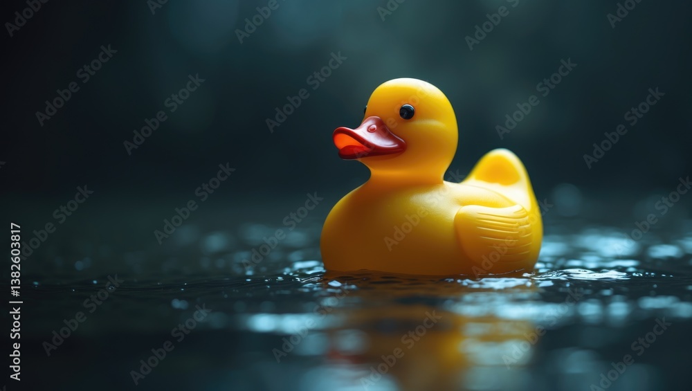 A vibrant yellow rubber duck, set against a backdrop. A vibrant yellow rubber duck, set against a backdrop.
