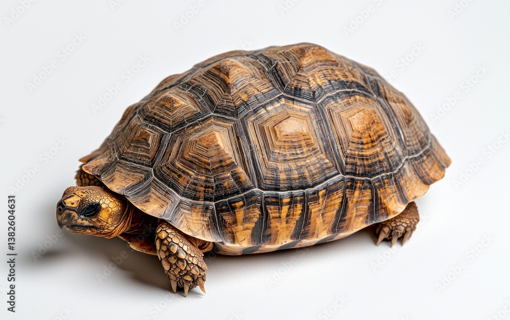 Brown Tortoise on White Background Brown Tortoise on White Background