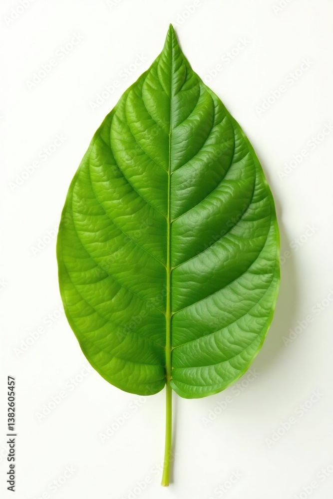 Obraz premium a single large leaf isolated on white surface, nature, simplicity