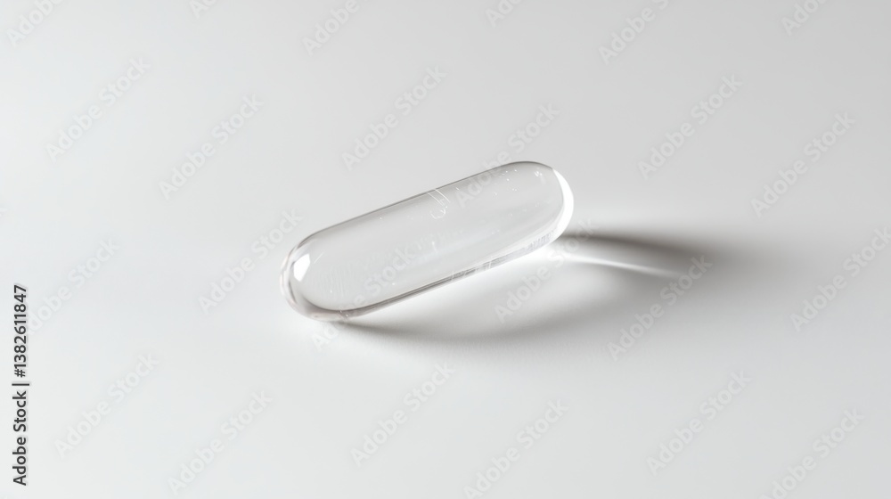 clear glass capsule object on white background clear glass capsule object on white background