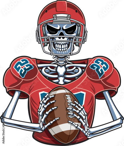 American football skeleton player vector image