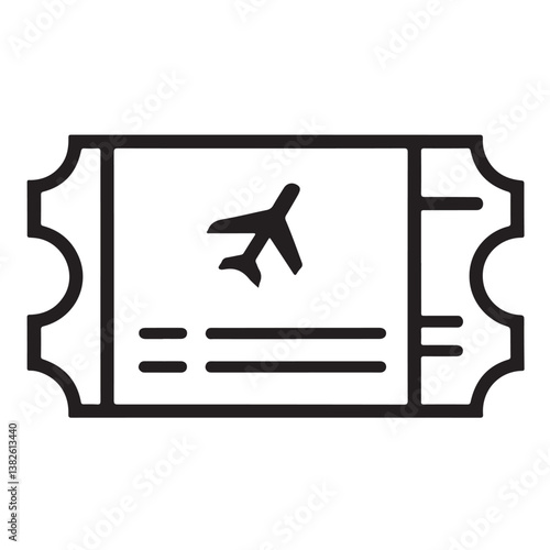 Airline ticket vector illustration outline design