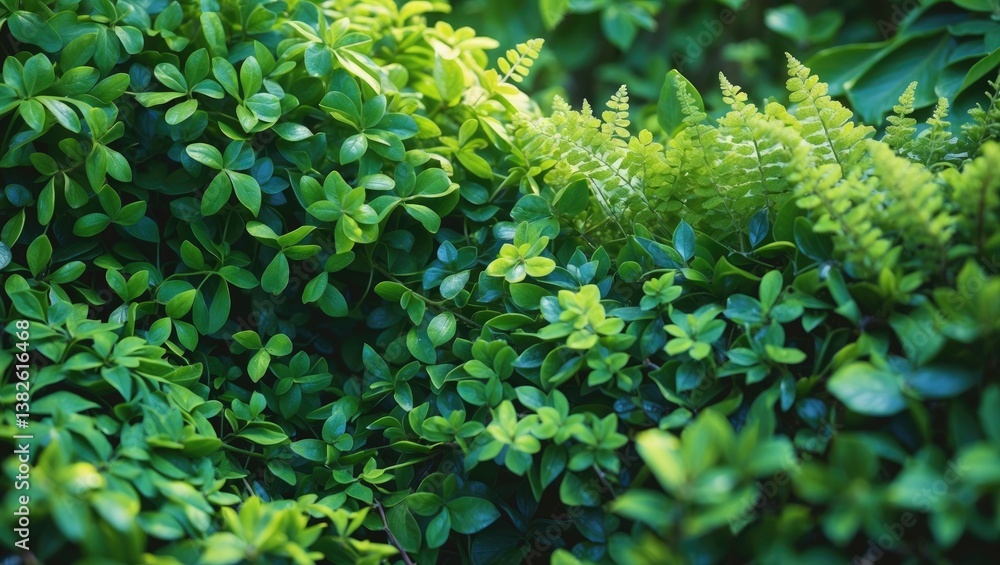 Dense greenery, backdrop of branches, texture of branches, vibrant green background Dense greenery, backdrop of branches, texture of branches, vibrant green background