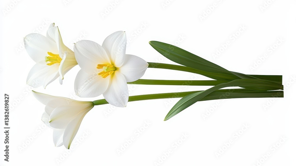 Fototapeta premium White Rain Lilies on White