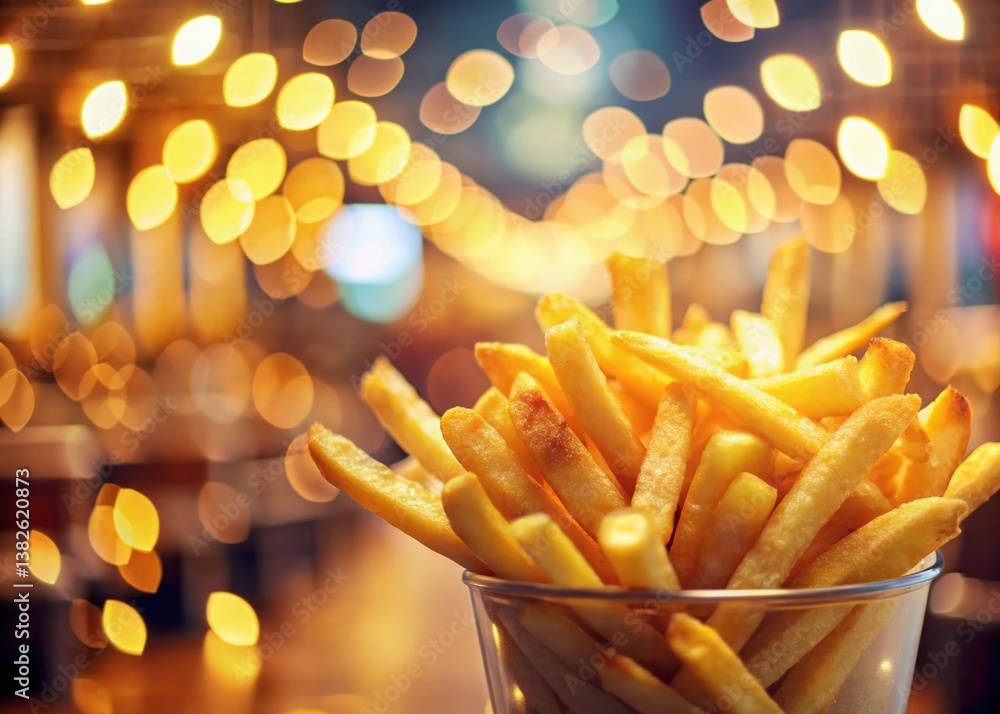 Crispy Golden French Fries Double Exposure Food Photography Crispy Golden French Fries Double Exposure Food Photography