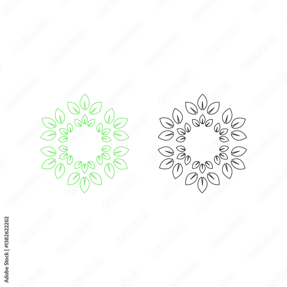 Natural Green Leaves Sign Symbol Logo Vector isolated on White Natural Green Leaves Sign Symbol Logo Vector isolated on White