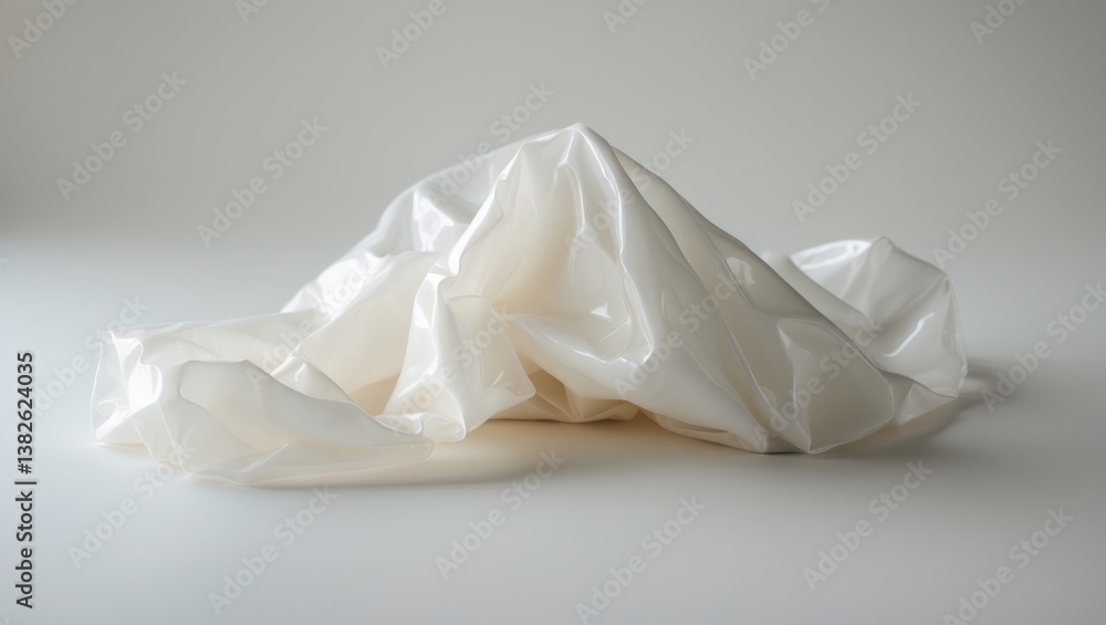 Crumpled silver plastic wrap film background with a modern packaging design for eco-friendly use. Crumpled silver plastic wrap film background with a modern packaging design for eco-friendly use.