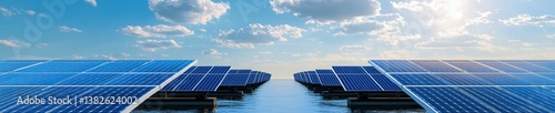 A conceptual floating solar farm harvesting energy in the atmosphere.