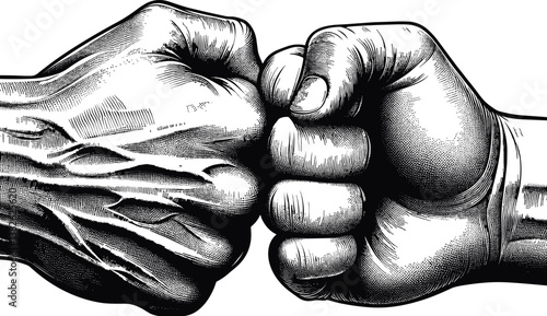 Fist Bump vector black silhouette cricut design for T-Shirt