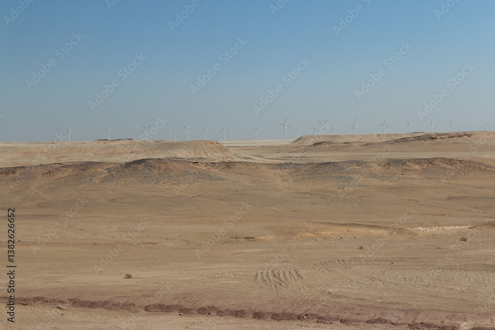 Desert scenery on the road trip from Hurghada to Cairo, Egypt Desert scenery on the road trip from Hurghada to Cairo, Egypt