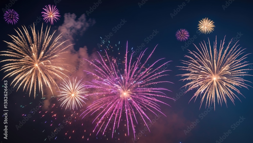 Naklejka premium abstract vibrant festive fireworks backdrop for celebration